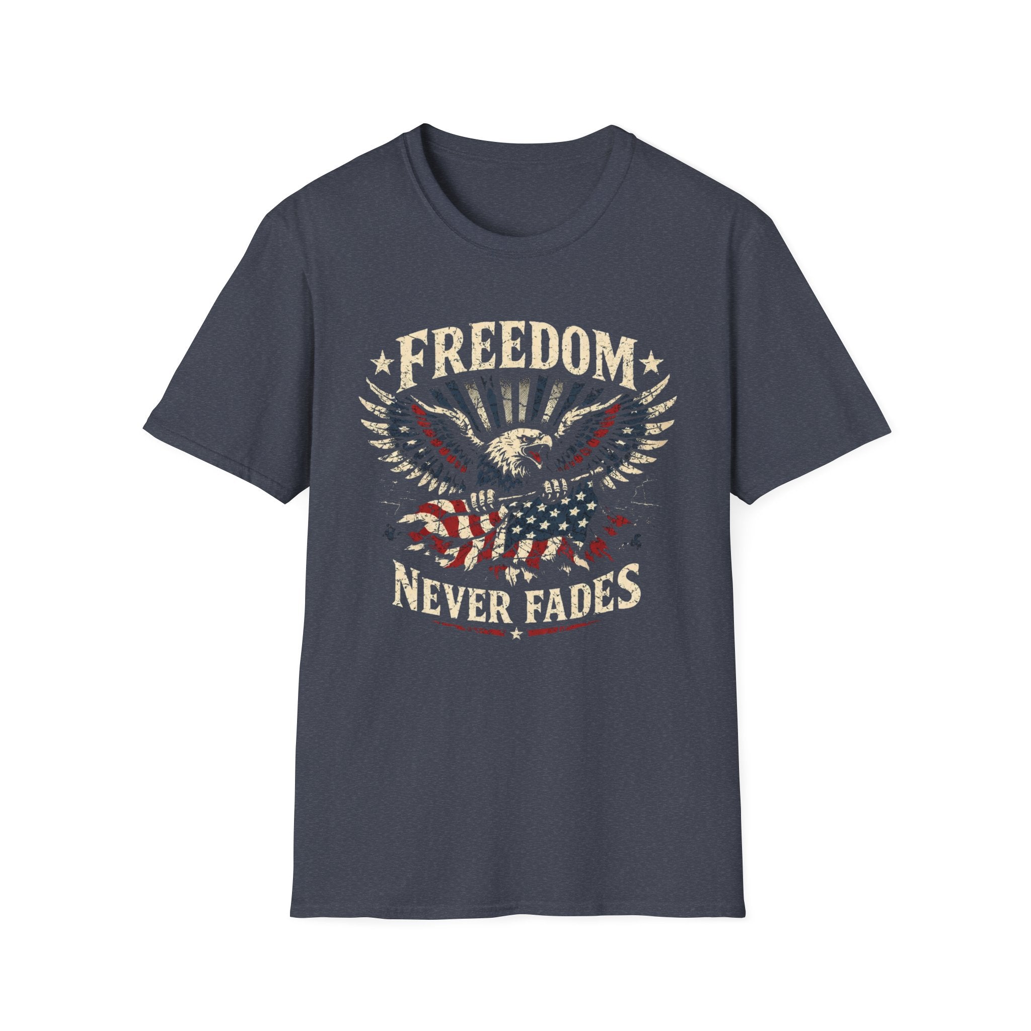 Freedom Never Fades Eagle Holding Flag T-Shirt