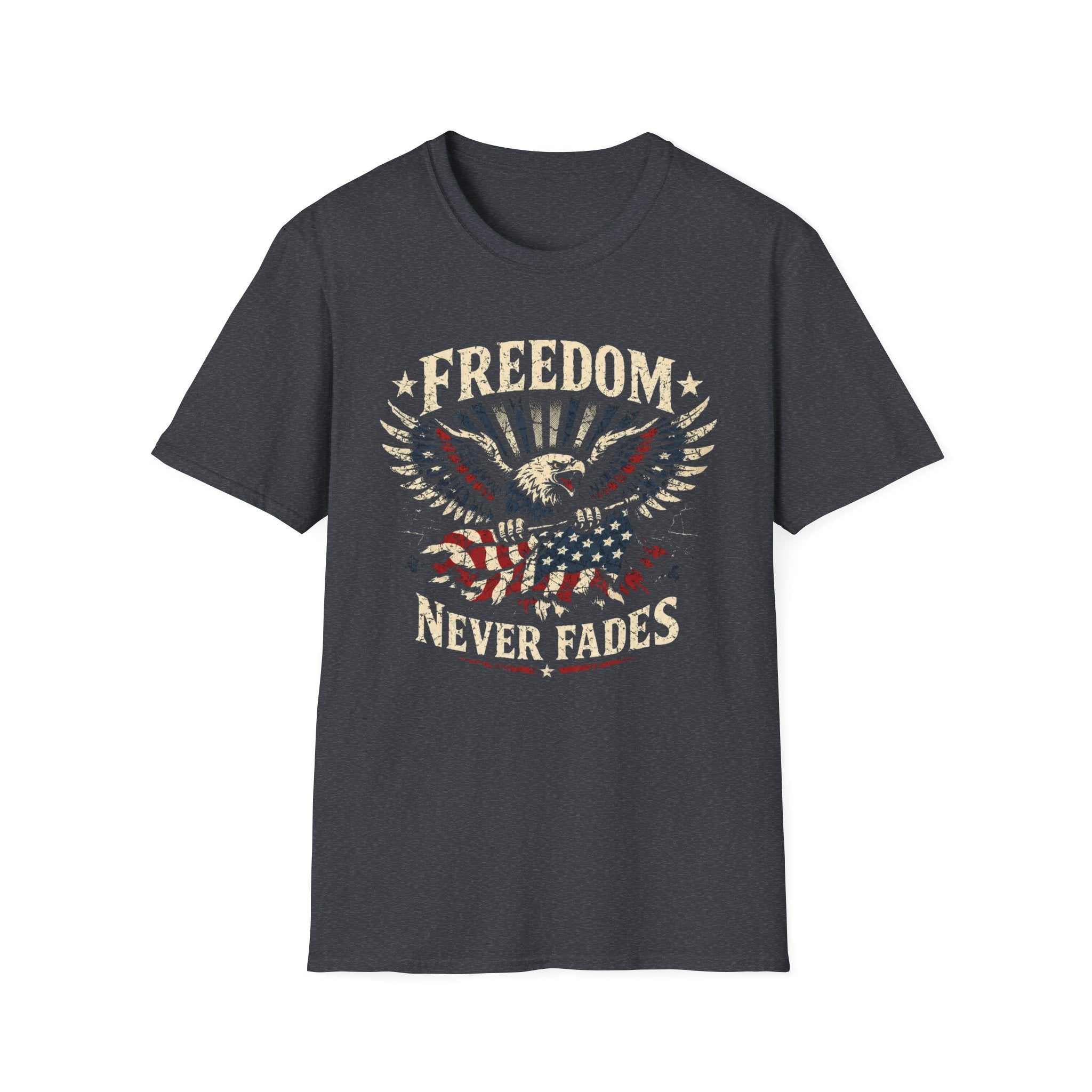 Freedom Never Fades Eagle Holding Flag T-Shirt