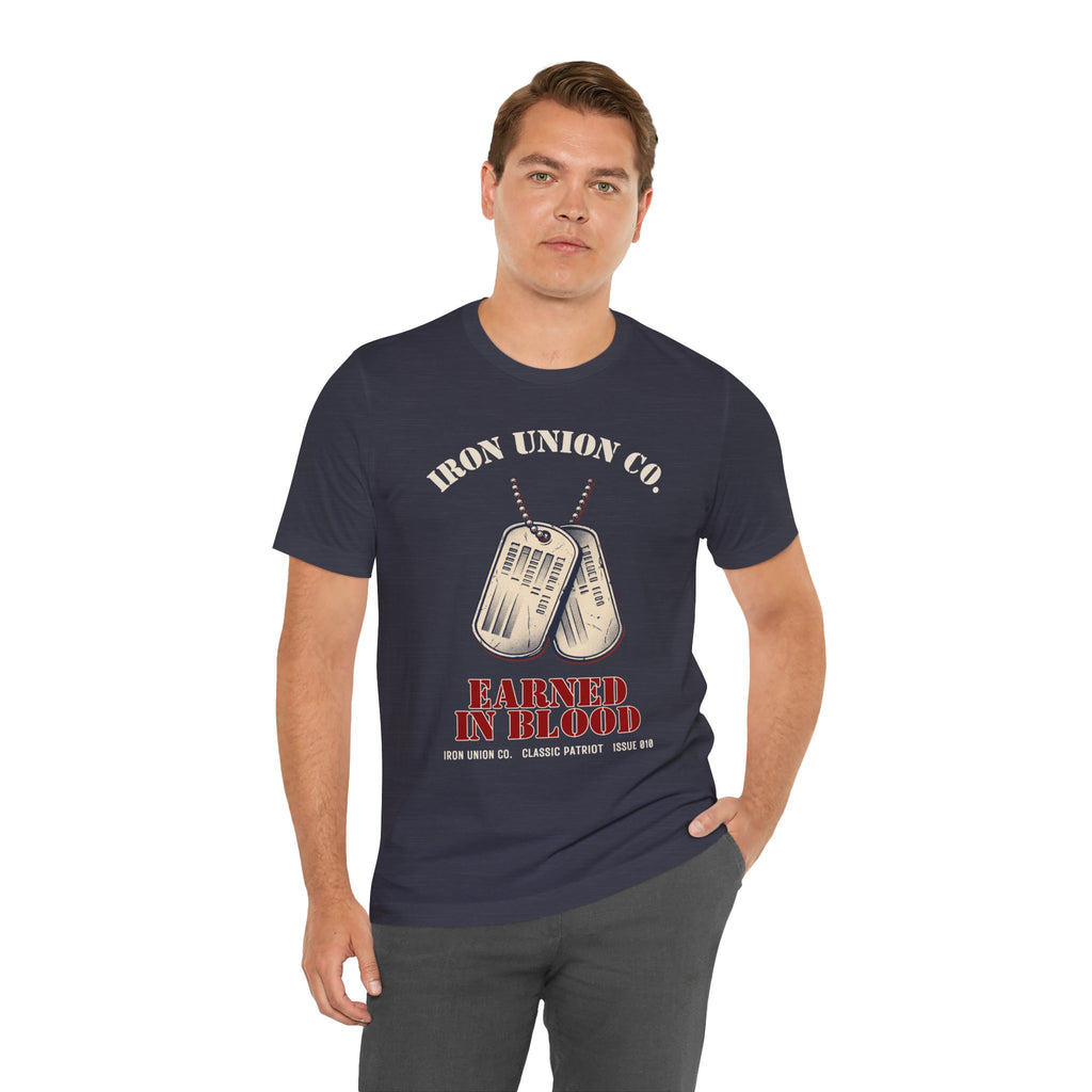 Earned in Blood Military Dog Tag Tee