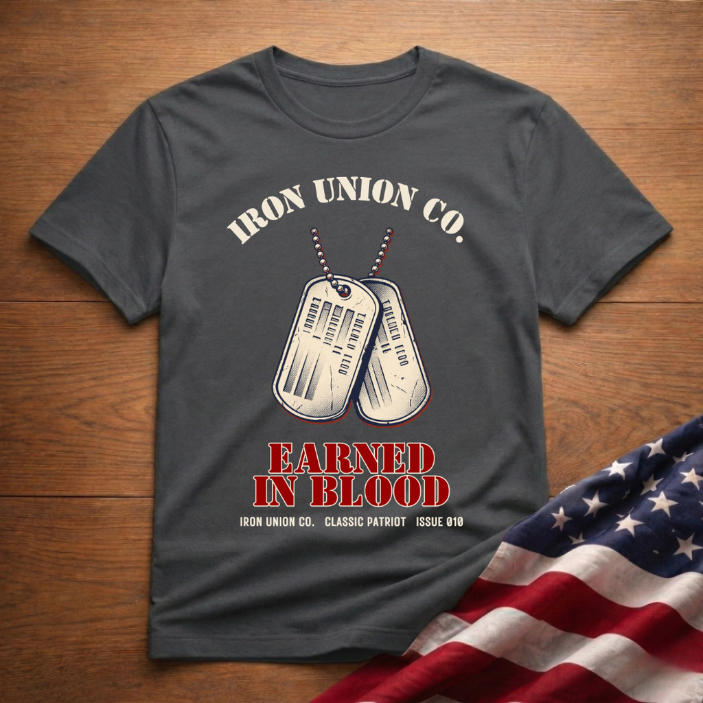Earned in Blood Military Dog Tag Tee