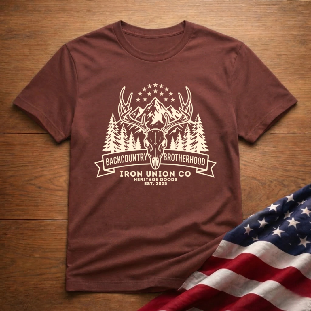 Backcountry Brotherhood Antlered Skull T‑Shirt